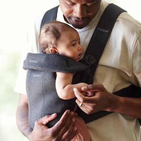 Porte-bébé Mini Jersey 3D BabyBjörn beige+GRIS CHARBON 9 - vertbaudet enfant 