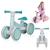 Draisienne villy à 4 roues avec amortissement avant et siège ergonomique Beige latte+Green turquoise+Pink rose 7 - vertbaudet enfant 