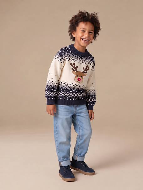 Pull de Noël mixte marine 8 - vertbaudet enfant 