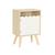 Table de chevet enfant décor bois 1 porte, pieds bois de pin - 34 x 23,5 x 52 cm  - azur Blanc+Naturel+Rose+Vert 2 - vertbaudet enfant 