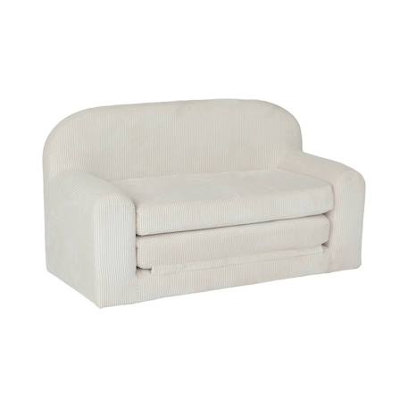 Canapé lit enfant en velours côtelé dépliable, l 90 x p 43 x h 51,5 cm Crème+Kaki 2 - vertbaudet enfant 