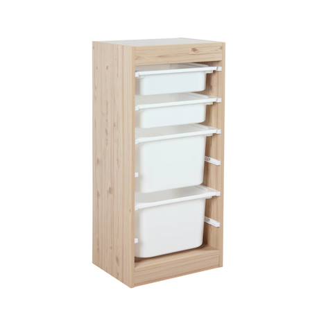 Meuble de rangement enfant 4 bacs de rangement Blanc+Naturel 8 - vertbaudet enfant 