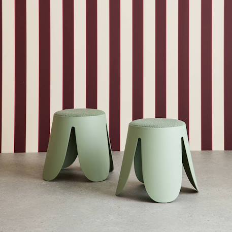 Lot de 2 tabourets empilables enfant polypropylène et bouclette texturée - niki kids Beige+Moutarde+Noir+Rose pâle+Terracotta+Vert céladon 36 - vertbaudet enfant 