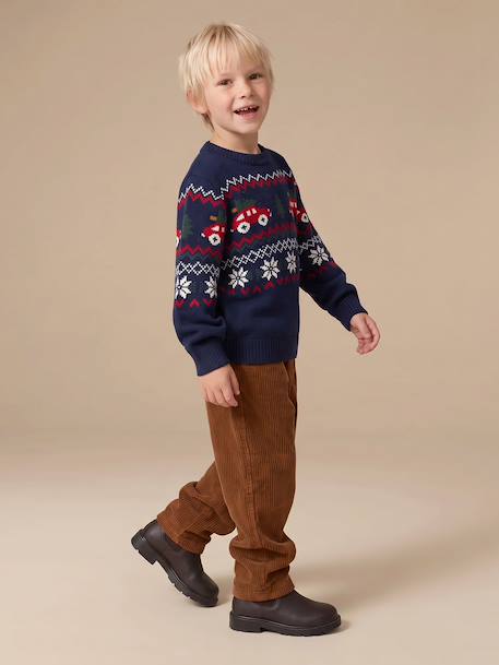 Pull jacquard garçon manches longues marine 6 - vertbaudet enfant 