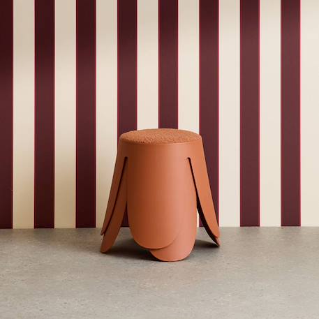 Lot de 2 tabourets empilables enfant polypropylène et bouclette texturée - niki kids Beige+Moutarde+Noir+Rose pâle+Terracotta+Vert céladon 30 - vertbaudet enfant 