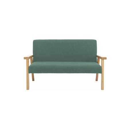 Banquette canapé pour enfant 2 places velours côtelé et bois d'hévéa l 84 x p 43,5 x h 50cm Kaki foncé 4 - vertbaudet enfant 
