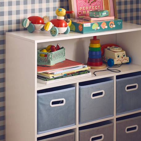 Meuble de rangement pour enfant camille avec 7 compartiments et 6 paniers en velours Bleu+Rose+Vert 4 - vertbaudet enfant 