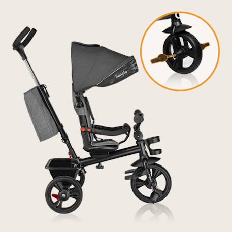 Tricycle poussette haari jusqu’à 25 kg avec siège réversible, panier et sac Beige taupe+Bubblegum+Green sage+Jeans+Pink rose+Stone grey 32 - vertbaudet enfant 