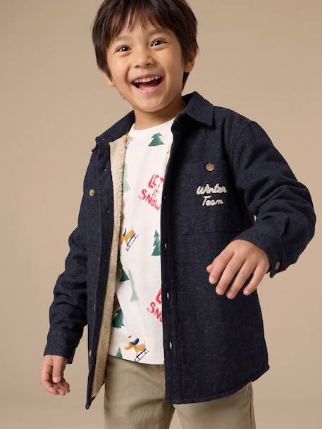 Chemise garçon manches longues gris chiné 3 - vertbaudet enfant 