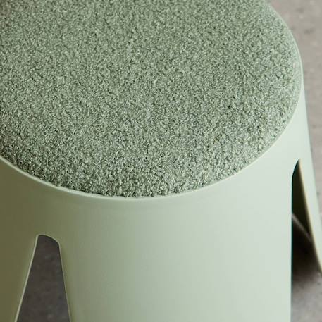 Lot de 2 tabourets empilables enfant polypropylène et bouclette texturée - niki kids Beige+Moutarde+Noir+Rose pâle+Terracotta+Vert céladon 34 - vertbaudet enfant 