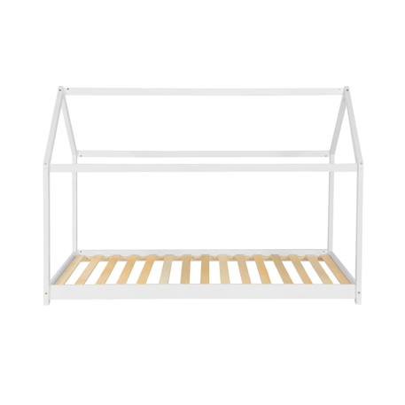 Lit enfant cabane, bois massif en pin naturel - tobias - sommier inclus, 90 x 190 cm Blanc+Naturel 4 - vertbaudet enfant 