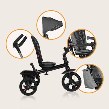 Tricycle poussette haari jusqu’à 25 kg avec siège réversible, panier et sac Beige taupe+Bubblegum+Green sage+Jeans+Pink rose+Stone grey 33 - vertbaudet enfant 