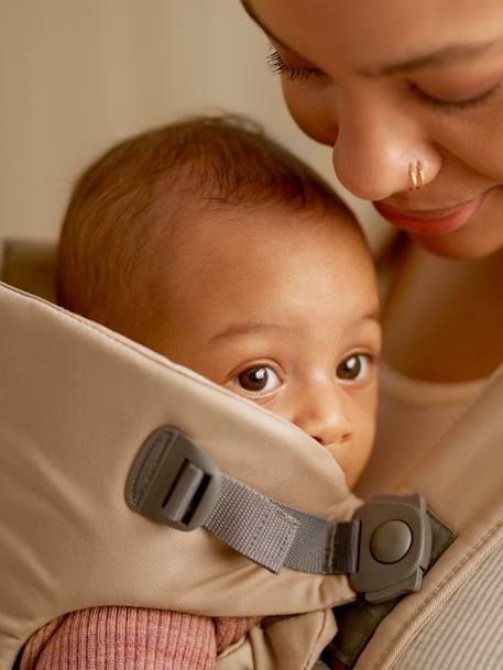 Porte-bébé Mini tissé BABYBJÖRN beige+noir 6 - vertbaudet enfant 