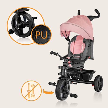 Tricycle poussette haari jusqu’à 25 kg avec siège réversible, panier et sac Beige taupe+Bubblegum+Green sage+Jeans+Pink rose+Stone grey 11 - vertbaudet enfant 