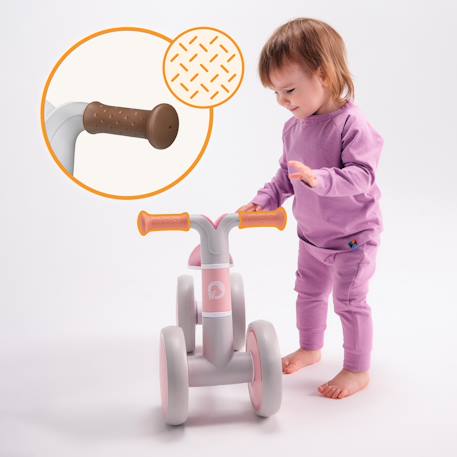Draisienne villy à 4 roues avec amortissement avant et siège ergonomique Beige latte+Green turquoise+Pink rose 6 - vertbaudet enfant 