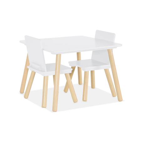 Table carrée enfant bois de pin 2 assises - judith Blanc+Jaune+Rose+Terracotta+Vert+Vert olive 6 - vertbaudet enfant 