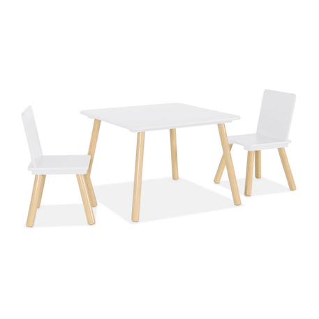 Table carrée enfant bois de pin 2 assises - judith Blanc+Jaune+Rose+Terracotta+Vert+Vert olive 2 - vertbaudet enfant 