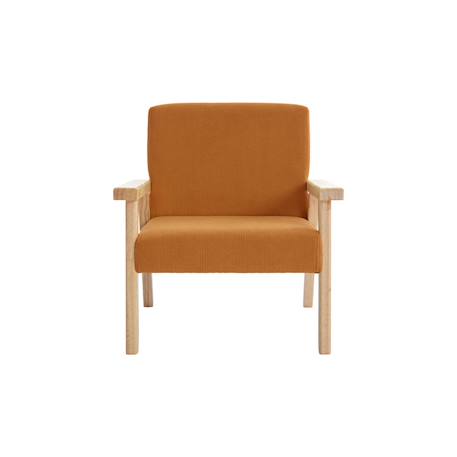 Fauteuil scandinave enfant velours côtelé et bois d'hévéa isak l 47 x p 43,5 x h 50cm Crème+Kaki foncé+Moutarde+Terracotta 18 - vertbaudet enfant 