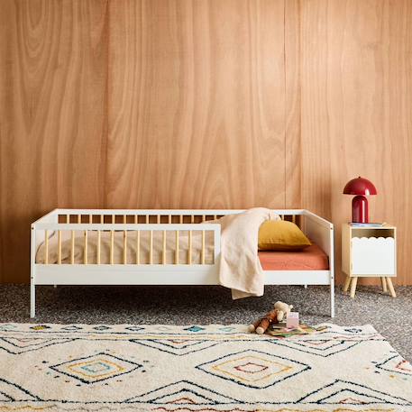 Lit enfant 90 x 190 cm pin naturel sommier à lattes inclus vert et blanc - elio Blanc+Vert 3 - vertbaudet enfant 