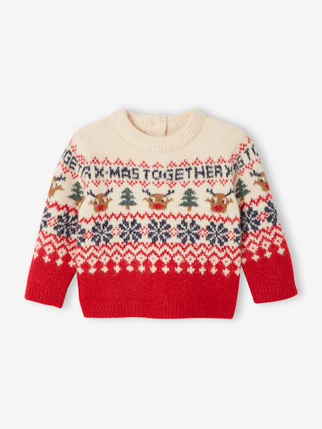 Pull de Noël bébé mixte Capsule Famille rouge 3 - vertbaudet enfant 