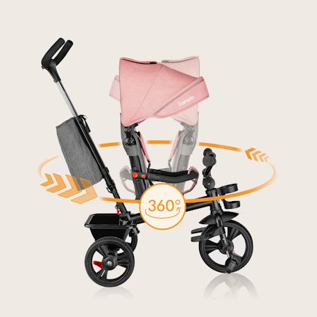 Tricycle poussette haari jusqu’à 25 kg avec siège réversible, panier et sac Beige taupe+Bubblegum+Green sage+Jeans+Pink rose+Stone grey 8 - vertbaudet enfant 