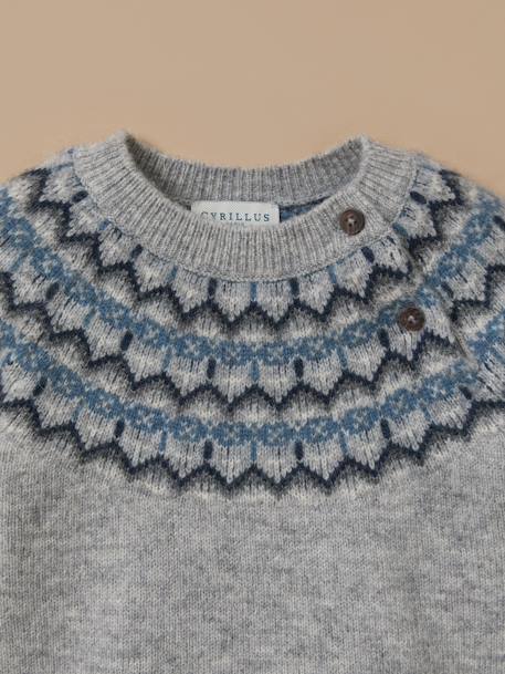 Pull laine col jacquard bébé Gris chine 2 - vertbaudet enfant 