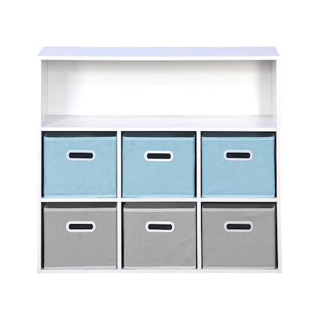 Meuble de rangement pour enfant camille avec 7 compartiments et 6 paniers en velours Bleu+Rose+Vert 6 - vertbaudet enfant 