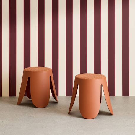 Lot de 2 tabourets empilables enfant polypropylène et bouclette texturée - niki kids Beige+Moutarde+Noir+Rose pâle+Terracotta+Vert céladon 28 - vertbaudet enfant 