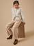 Cardigan sans manches doux fille Ecru chine+Marron 4 - vertbaudet enfant 