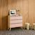 Commode enfant décor bois 3 tiroirs, pieds bois de pin - 80 x 30 x 79 cm - azur Blanc+Naturel+Rose+Vert 18 - vertbaudet enfant 