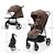 Poussette TRIG 3 TR avec plateau click & fold, assise allongée 91,5 cm, roues pivotantes 360°, capote déperlante Gris+Marron 12 - vertbaudet enfant 