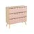 Commode enfant décor bois 3 tiroirs, pieds bois de pin - 80 x 30 x 79 cm - azur Blanc+Naturel+Rose+Vert 14 - vertbaudet enfant 