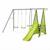 Portique avec balançoires, face à face, toboggan, panier de basket,mur d'escalade, tente Vert 2 - vertbaudet enfant 