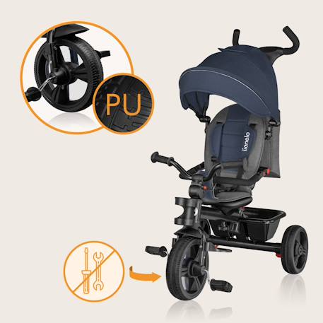 Tricycle poussette haari jusqu’à 25 kg avec siège réversible, panier et sac Beige taupe+Bubblegum+Green sage+Jeans+Pink rose+Stone grey 23 - vertbaudet enfant 