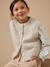 Cardigan sans manches doux fille Ecru chine+Marron 1 - vertbaudet enfant 