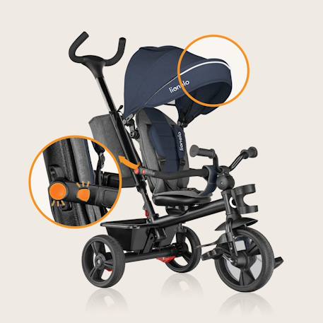 Tricycle poussette haari jusqu’à 25 kg avec siège réversible, panier et sac Beige taupe+Bubblegum+Green sage+Jeans+Pink rose+Stone grey 22 - vertbaudet enfant 