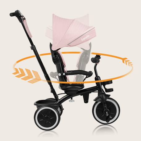 Tricycle évolutif 2en1 berry dès 9 mois avec sonnette et porte-gobelet Green forest+Grey stone+Pink rose 15 - vertbaudet enfant 