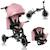 Tricycle poussette tris plus jusqu’à 25 kg avec siège réversible et accessoires Beige sand+Blue denim+Pink rose 13 - vertbaudet enfant 