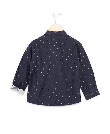 Chemise manches longues 100% coton garçon Imprime bleu 2 - vertbaudet enfant 