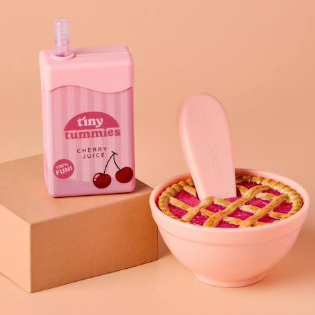 Coffret repas tarte et jus de cerise magiques pour poupée Rose, marron+Vert, orange, rose 1 - vertbaudet enfant 