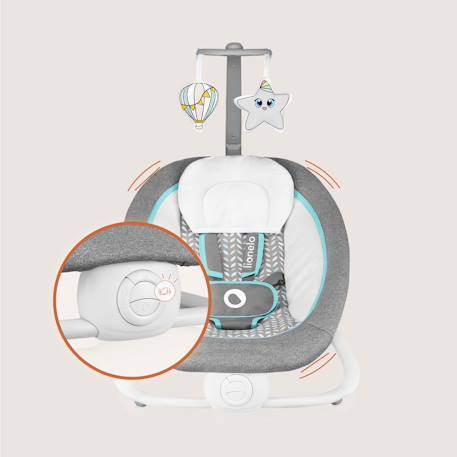 Balancelle transat pascal avec 12 mélodies, vibrations et pliage compact Grey dove+Grey scandi 10 - vertbaudet enfant 