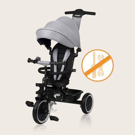 Tricycle évolutif 2en1 berry dès 9 mois avec sonnette et porte-gobelet Green forest+Grey stone+Pink rose 11 - vertbaudet enfant 
