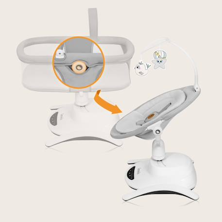Balancelle et nacelle électrique 360° bella set avec 6 modes, 12 mélodies et télécommande Grey concrete 4 - vertbaudet enfant 
