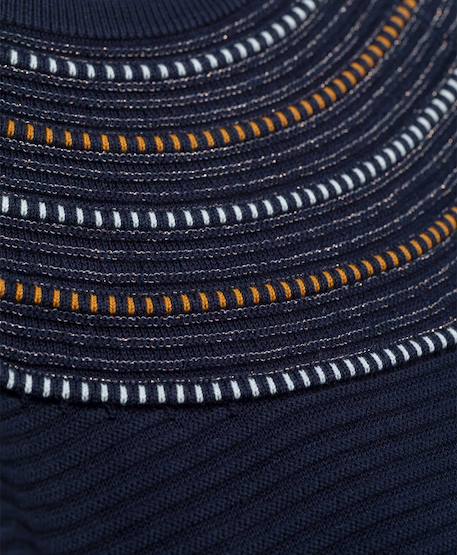 Robe manches longues 100% coton fille Bleu indigo 3 - vertbaudet enfant 