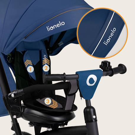 Tricycle poussette tris plus jusqu’à 25 kg avec siège réversible et accessoires Beige sand+Blue denim+Pink rose 12 - vertbaudet enfant 