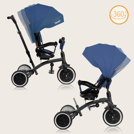 Tricycle poussette tris plus jusqu’à 25 kg avec siège réversible et accessoires Beige sand+Blue denim+Pink rose 9 - vertbaudet enfant 