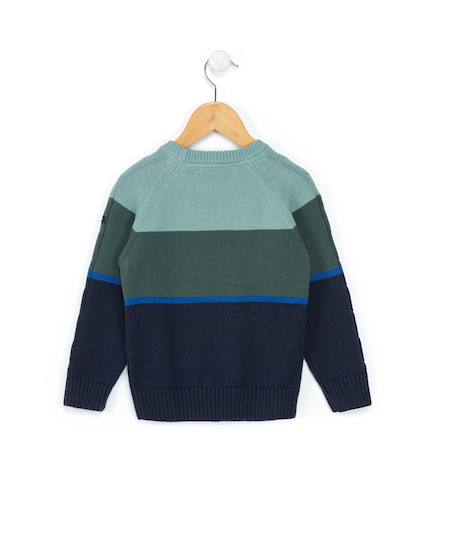 Pull 100% coton garçon Bleu / vert 2 - vertbaudet enfant 