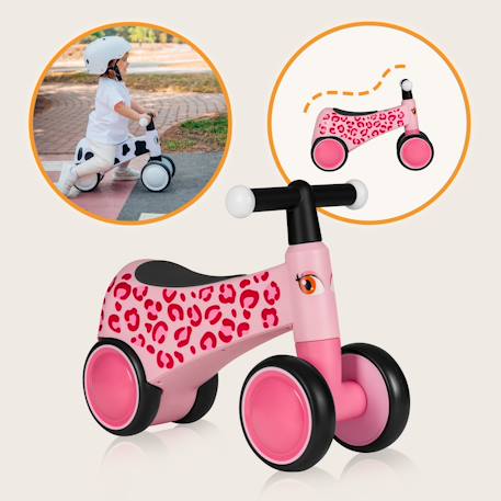 Draisienne sammy à 4 roues avec siège ergonomique Pink rose+White+Yellow honey 3 - vertbaudet enfant 