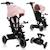 Tricycle évolutif 2en1 berry dès 9 mois avec sonnette et porte-gobelet Green forest+Grey stone+Pink rose 13 - vertbaudet enfant 
