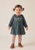 Ensemble robe + bas 100% coton bébé fille Bleu canard 1 - vertbaudet enfant 